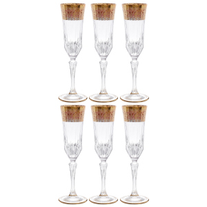 A set of crystal TIMON champagne glasses for 6 people